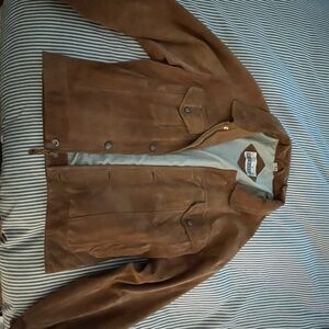 Vintage Alan Michael’s Suede Men's Brown Military Jacket